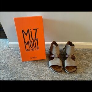 Miz Mooz Two-Tone Sandals in Gray and Brown